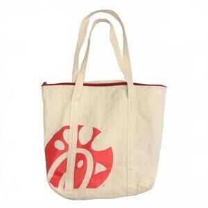 Chick-fil-A Promotional Canvas Tote Bag - Cream with Red Logo